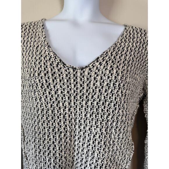 VTG 80s Karen Hart Womens Sz L Pullover Sweater Cotton Bleen V-Neck Chunky Retro - Picture 2 of 9